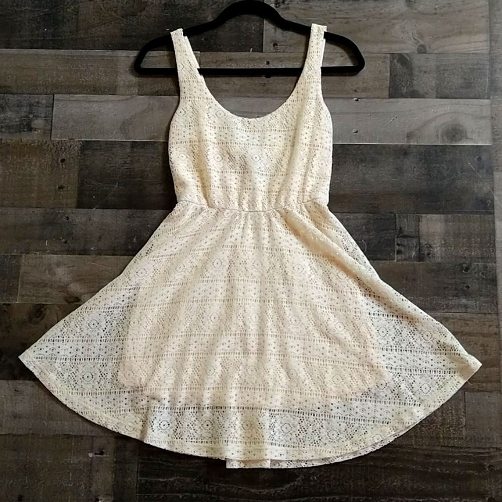 Mimi Chica Cream Lace Tank Top Dress